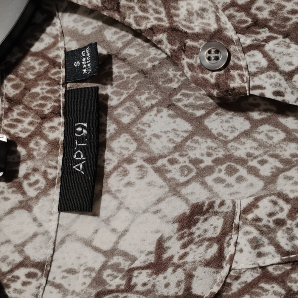 Nwot Apt. 9 Button Up Snakeskin Print Hi Lo Blous… - image 5